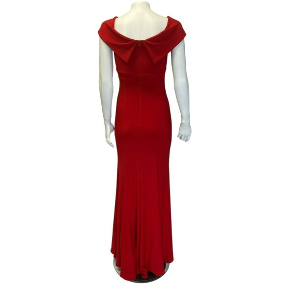 Anthropologie BHLDN Red Formal Dress Gown Sleeveless Long Drape Neck Elegant - Picture 7 of 7